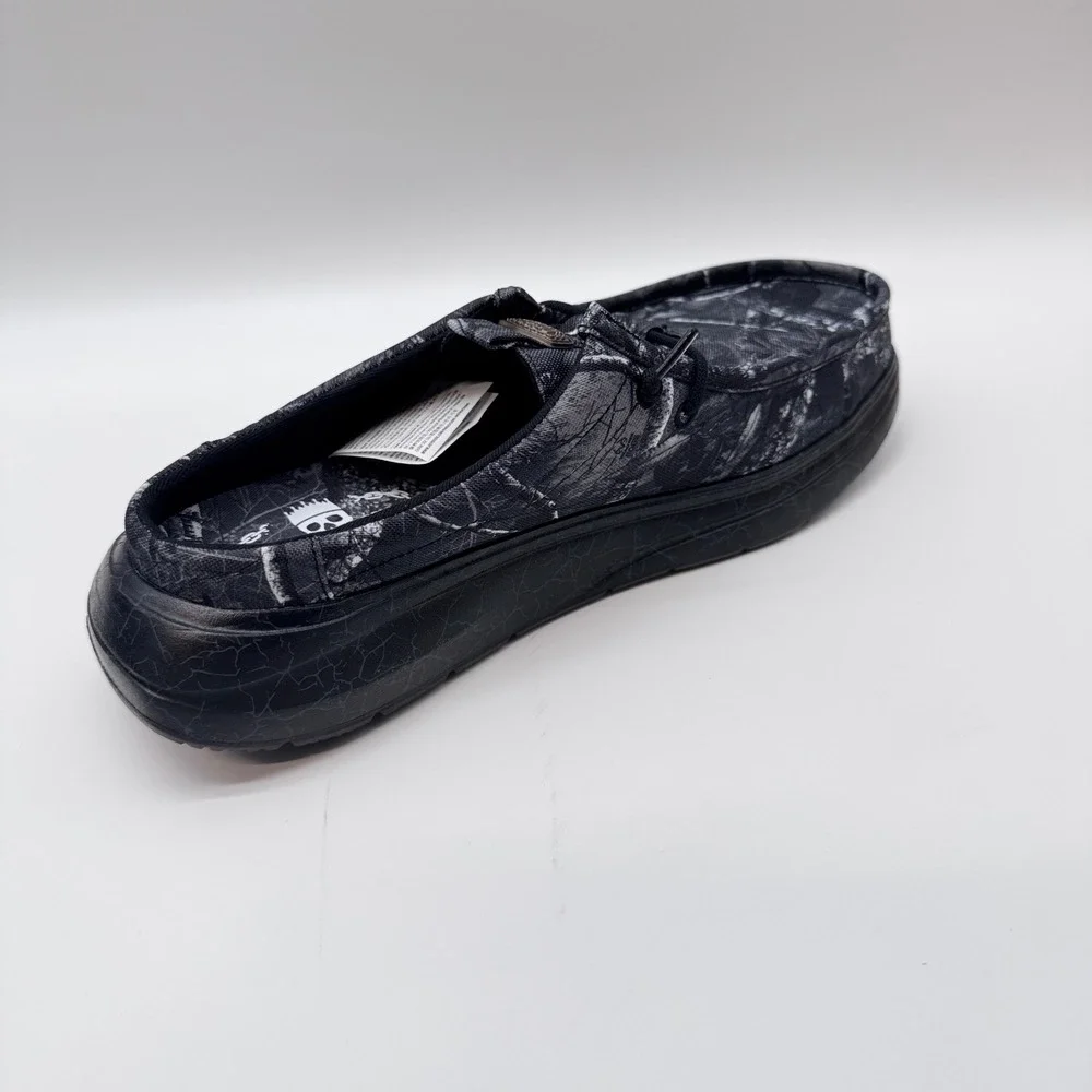 Hey Dude Jelly Roll Wally Comf Slip Black Camo Mens Loafers 45751-0DQ Size 9